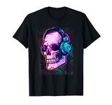 Groovy Music Skull Tee - Skeleton With headphones T-Shirt