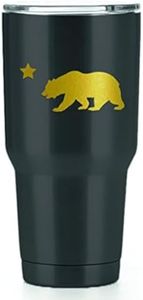 California Republic Vinyl Decal Sticker (2 Pack!!!) | Yeti Tumbler Cup Ozark Trail RTIC Orca | Decals Only! Cup not Included! | 2-4 X 1.8 Inch | Gold | KCD2188