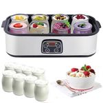 1.2/1.4L Automatic Yogurt Maker Electric,Yogurt Jar with 5 Lids,Yogurt Makers with LED Display&Timer,PTC Heating,Automatic Constant Temperature Control,for Making Fresh,Healthy Desserts (1400ml)
