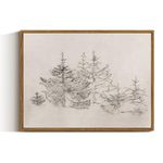 VIYYIEA Framed Canvas Wall Art Home Decor Pine Tree Prints Wall Pictures Black and White Watercolor Winter Room decor Christmas Tree Life Vintage Botanical Home Decor 12x16in