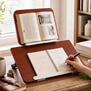 2 in 1 Bamboo Slant Board for Writing Ergonomic Design,Slant Board Writing Dual Layer Independent Adjustable,Slanted Writing Board with Non-Slip Wrist Rest for Study, Work, Gaming Stand