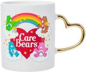 Silver Buffalo Care Bears Rainbow Mug with Sculpted Heart Handle, Features Bedtime Bear, Good Luck Bear, Cheer Bear and Tenderheart Bear, 14 Ounces