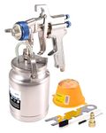 Dynastus 33 oz Siphon Feed Spray Gun - 2.5mm Nozzle for Spraying Oil-Based or Latex Paints, with Filtering and Cleaning Kits