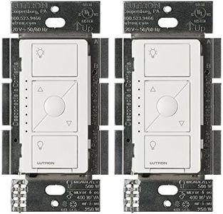 Lutron Caseta Smart Dimmer Switch for ELV+ Bulbs, 250W LED, PD-5NE-WH, White (2-Pack)