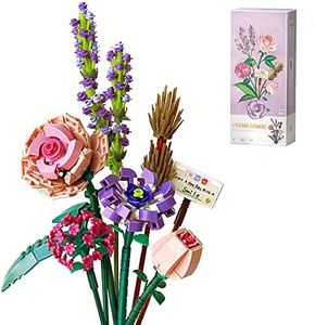 QUIXQIU Mini Bricks Flower Bouquet Building Sets, Artificial Flowers Kit 568 Pieces Botanical Collection, Building Project Gift Idea for Ages 8-12 yrs Old Girl