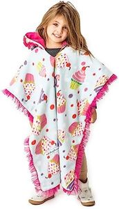 Birdy Boutique Car Seat Poncho for Kids – Safe to Use Over Seat Belts – Reversible Warm and Cozy Blanket – Easy on Easy Off and Doesn’t Impact Car Seat Performance – Cupcake – One Size