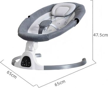 Adjustable Electric Baby Swing – Bluetooth, Remote, 5 Speeds, 5-Point Harness, Beige