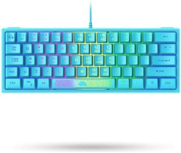 LexonElec K61-60% Mini Tastiera Gaming Meccanica Sentire Blu RGB Retroilluminata Illuminata Led - Con USB Filo QWERTY Layout Anti-ghosting Ergonomico - Per PC MAC Laptop Ufficio Gamer