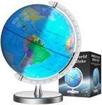Voxelure 12" Illuminated World Globe for Children & Adults, Globe Lamp with World Map for K ids, Stable Heavy Metal Base, Interactive STEM Learning Gift & Night Light