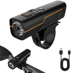 Proberos® Cycle Front Lights for Bicycle Riding, with Light Sensation & LCD Battery Display, USB Rechargeable Bike Light, Waterproof High Brightness LED Handlebar Light Night