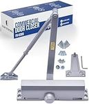 Door Closer Lightweight Commercial Door Closer FS-6300, Size 4, w/Fitting Template - Regular, Top Jamb or Parallel Installation (Silver)