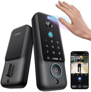 Lockin Veno Plus Palm Vein Video Smart Lock with Camera 2K 180°, Keyless Entry Lock for Front Door, Touchless Biometric Access, Built-in 2.4GHz WiFi, IP53 Waterproof, 8GB Storage, No Subscription Fees