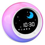 I·CODE Time to Wake Alarm Clock for Kids, Children's Sleep Trainer, Kids Wake Up Light, Sleep Sound Machine