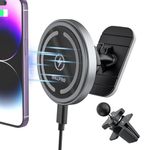 OHLPRO MagSafe Car Mount Charger iPhone Wireless Car Charger, Stick on Dashboard Magnetic Phone Holder Mount for iPhone 16 Pro Plus Max 15 14 13 12 Series, 15W Fast Charging, Aluminum Shell