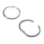 16MM Sterling Silver Fine Circle Round Endless Half-Hinged Hoops - Polished Round Hoop Sleeper Earrings for Women/Teenage/Girls - 925 Sterling Silver