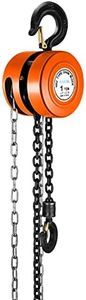 Hand Chain Hoist 1 Ton (2200Lbs)- Manual Steel Chain Block Hoist with 10ft Lifting Height and Industrial Grade Steel Construction, Ideal for Construction, Garages, Warehouses, and Automotive Machinery