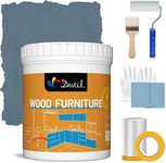 DWIL Acrylic Wood Paint for Furniture - Semi-Gloss Paint Suitable for Wood Surface Renovation, Water-Based All match Paint, Non-Toxic & Odorless, Eco-Friendly & Healthy (32OZ, Grey Blue)