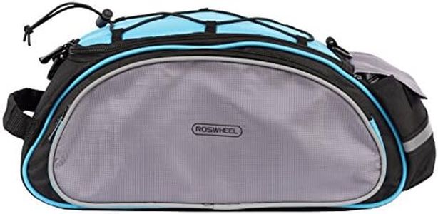 Roswheel Sahoo 13 Liter Cap Velcro Attach 4 Compartments Rack Top Bag, 41 cm Length x 16 cm Width x 19 cm Height, Blue/Grey