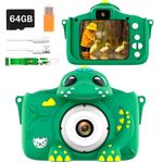 Kids Camera for Girls and Boys, 1080P 2.0" Screen Digital Camera for Kids with 64GB SD Card and Selfie Mode, Toddler Camera and Video Camera, Christmas and Birthday Gifts Toy for Age 3-10 (Green)