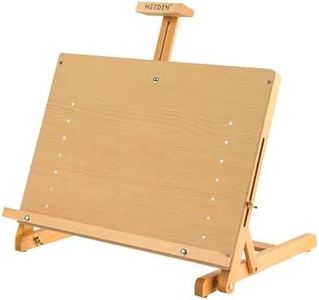 MEEDEN Large Drawing Board Easel, Solid Beech Wooden Tabletop H-Frame Adjustable Easel Artist Drawing & Sketching Board for Artists, Teens & Painters, Holds Canvas up to 23"