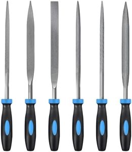 MORROWIND Small 6-Piece Needle File Set, Diameter 0.19" Length 7.09" Hardened Alloy Steel Mini File for Metal Wood Plastic, Includes Flat, Warding, Square, Triangular, Round, Half-Round, Blue