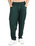 CHKOKKO Men Casual Track Pant Regular Fit Lower with Pocket Bottle Green XXL