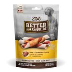 Zoe Better Than Rawhide Dog Treats - Duck & Cranberry Flavour - 152g (5.4 oz) - 4 Large Twists