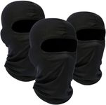 3 Pieces Balaclava Ski Mask for Men and Women, Full Face Cover Summer Breathable Full Face Mask for Motorcycle Skiing Cycling Outdoor Sports Black