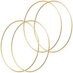 HOHIYA 4pc 24 Inch Metal Floral Hoop Wreath Macrame Gold Large Craft Rings for Making Wedding Wreath Decor Dream Catcher DIY Wall Hanging 5mm Wire