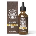 Viking Revolution - Beard Oil - All Natural Beard Oil Men with Argan Oil & Jojoba Oil - Softens, Smooths & Strengthens - Beard Conditioner - Gifts For Men - Sweet Tobacco - 30 ml