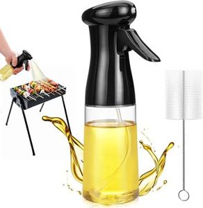 Showvigor Oil bottle Sprayers,200ml Olive Oil Sprayer, Oil Sprayer for Cooking, BBQ, Oil Sprayer, for Kitchen, BBQ, Baking（Black）
