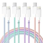 USB C to Lightning Cable Nylon Braided Colorful 4 Pack(3/3/6/10FT) [ MFi Certified] Type C to Lightning Cord for iPhone 14 13 13 Pro Max 12 12 Pro Max 11 XS XR X 8 iPad