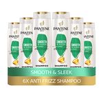 Pantene Pro-V Smooth and Sleek, Anti Frizz, Silicone Free Shampoo, 6 x 500ml