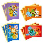 Hallmark Pokémon Cards for Kids, Pikachu, Bulbasaur, Charmander, Squirtle (12 Blank Cards with Envelopes)