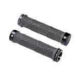 FIFTY-FIFTY Double Lock-On Mountain Bike Grips, Bicycle Handlebar Locking Grips, Non-Slip MTB Handle Grips (Grey)