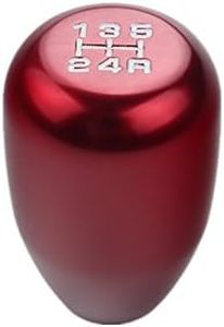 DEWHEL JDM Universal 5 Speed Manual Shift Knob M10x1.5 Screw On Red