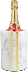 Pejevir Marble Wine Chiller Bucket, Wine Cooler Champagne Chiller for Party, Kitchen, Bar Decor to Keep Wine & Beverages Cold, Holds Any 750ml Bottle, White