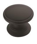 Amerock | Cabinet Knob | Matte Black | 1-1/4 inch (32 mm) Diameter | Ravino | 1 Pack | Drawer Knob | Cabinet Hardware