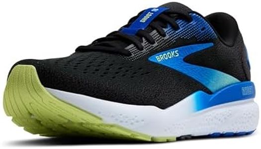 BROOKS Homme Ghost 16 Sneaker, Black Cobalt Neo Yellow, 42 EU