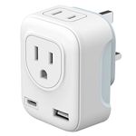 Canada to UK Plug Adapter, Redagod Ireland Type G European Power Adapter Converter with 2 American Outlets 1 USB Ports & 1 USB C, UK Travel Adapter for US CA to England Scotland Irish Hong Kong