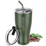 Tumbler 30 OZ/850ML, Insulated Coffee Cup with Lid and Straw, Double Walled Vacuum Stainless Steel Mug, Reusable Travel Flask for Hot and Cold Drink, Ice Smoothie, BPA Free