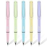 TIESOME 5pcs Inkless Pencils Eternal, Everlasting Pencil Replaceable Head Infinite Pencil Inkless Pen with Eraser, Unlimited Writing Eternal Pencil No Ink For School Office Professional Use