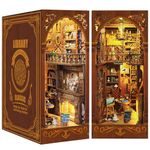 RONSTONE DIY Book Nook Kits for Adults, 3D Wooden Puzzle Miniature Wooden Dollhouse Kit - DIY BookNook Kit Crafts Bookshelf Insert Decor with LED - Bookends Model Building Kit - Birthday Gift Home Decor for Adults