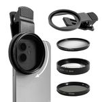 52mm Clip-on Phone Camera Lens Filter, 3 in 1 Phone Lens Filter Kit, CPL Lens + Macro Lens + Star Lens Universal Cellphone Lens Filter Compatible with iPhoneSamsung/Android Smartphones(Size:3 in 1)