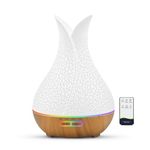 Katusie 500ML Essential Oil Diffuser with 10 Essential Oils Gift Set, Aromatherapy Diffuser Humidifier with 2 Mist Mode 4 Timers＆ 7 Ambient Light Waterless Auto Off for Large Room Home Office