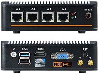 PICOPC Intel AES-NI Atom® E3845 4 LAN HD Fanless Firewall Appliance Router (WiFi, 8GB RAM, 60GB mSATA SSD) support OS like Sophos, Untangle, Ubuntu, pfSense, ClearOS, FreeBSD, Monowall, Debian