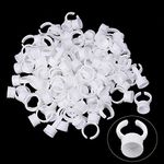 Pigment Rings - Yuelong 300PCS Tattoo Rings Cups Disposable Makeup Rings Tattoo Glue Holder,Tattoo Ink Ring Adhesive Makeup Glue Rings Palette Plastic Nail Art Eyelash Extension Rings(Medium)