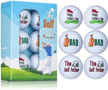 Sonwyoung Happy Fathers Day Golf Ball Gift, 6 Pack Funny Gift Golf Ball for Men Dad Golfers Birthdays Retirement Grandpa Golf Lovers from Daughter Son Wife