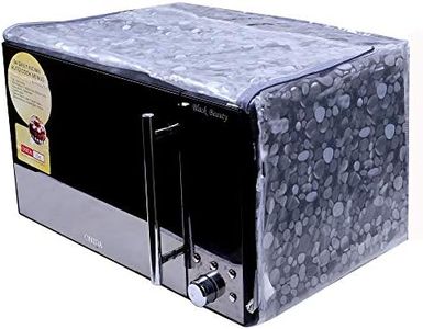 Kuber Industries 3D Stone Design PVC Transparent Microwave Oven Full Closure Cover for 23 Litre (Transparent) - CTKTC040347, Standard