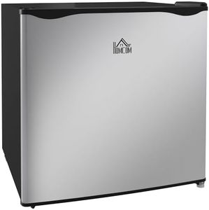 HOMCOM Mini Freezer Countertop, 1.1 Cu.Ft Compact Upright Freezer with Removable Shelves, Reversible Door for Home, Dorm, Apartment and Office, Silver